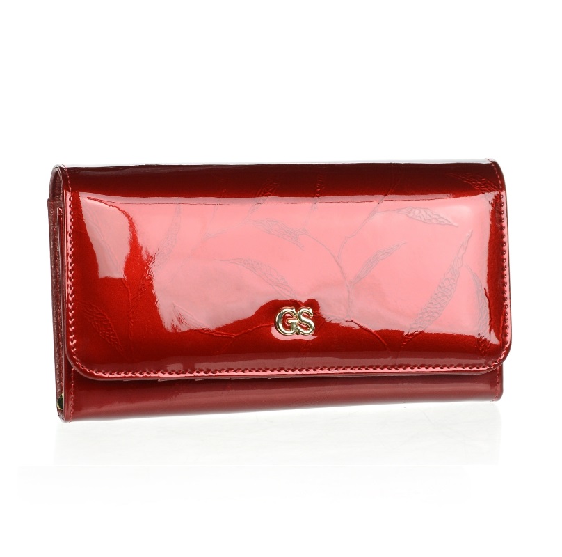 Dámska lakovaná kožená peňaženka GROSSO GS-76110-LPC-red