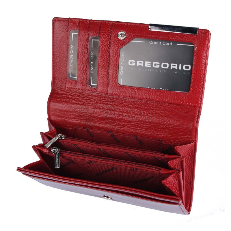 Dámska lakovaná kožená peňaženka GREGORIO BC114-grey