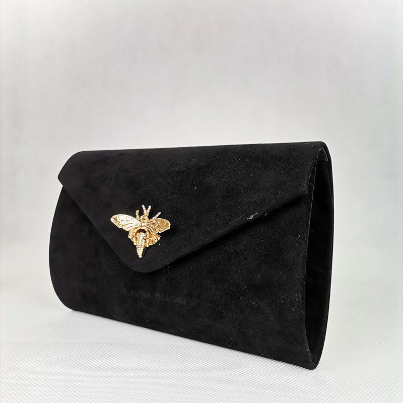 Semišová listová kabelka LAURA BIAGGI DX-MG-312-black
