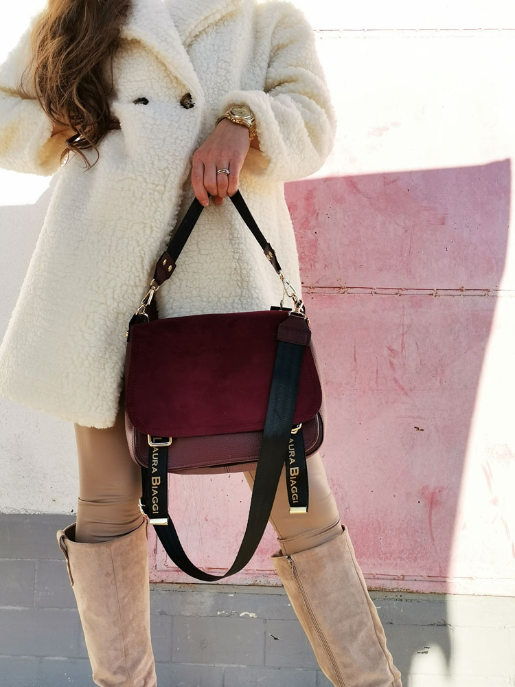 Bordová crossbody kabelka Laura Biaggi DX-F235-bordo