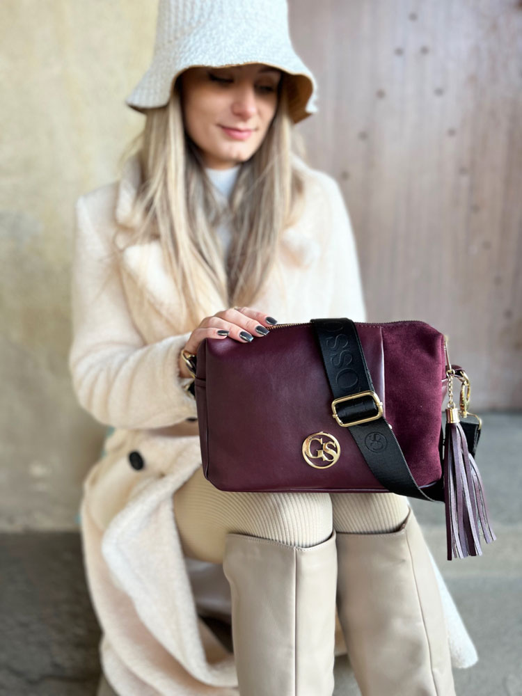 Bordová crossbody kabelka GROSSO GS-3171-bordo
