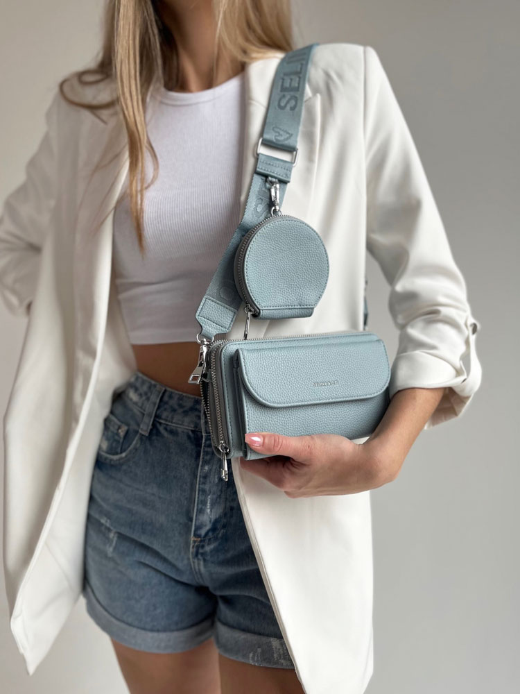 Modrá crossbody/peňaženka F-Y-90-4-blue
