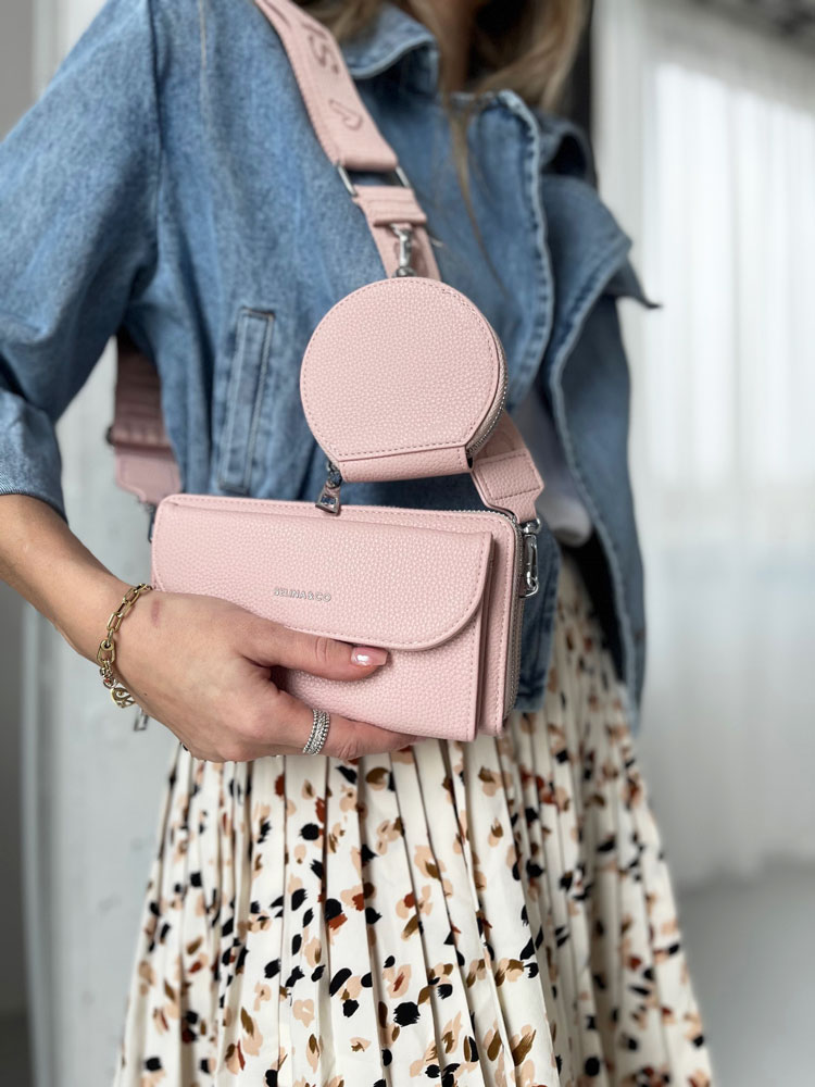 Ružová crossbody/peňaženka F-Y-90-4-pink