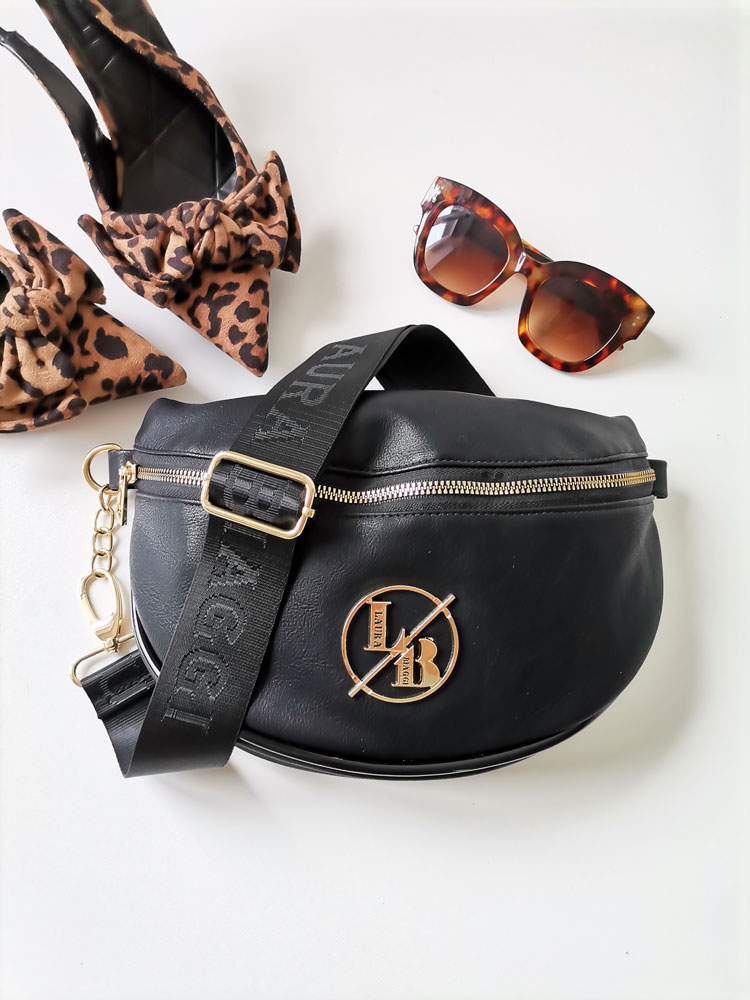 Čierna dámska ľadvinka Laura Biaggi - elegantná crossbody