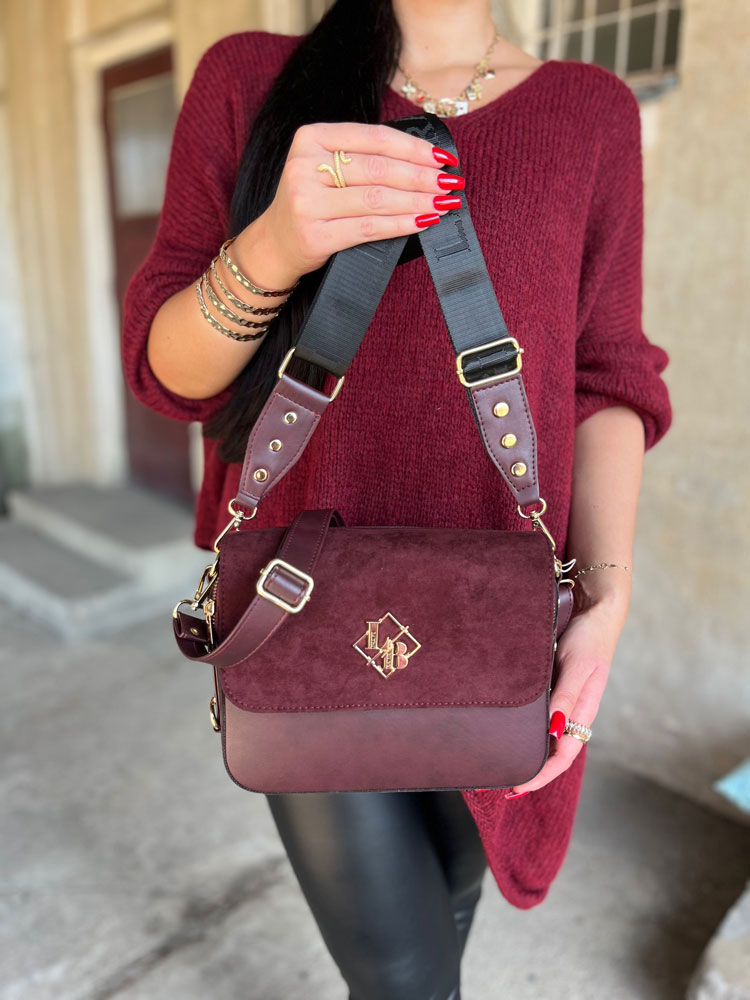Bordová crossbody kabelka Laura Biaggi DX-JS170-bordoZAM