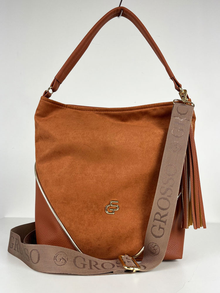 Hnedá kabelka na rameno GROSSO GS-3782-brown