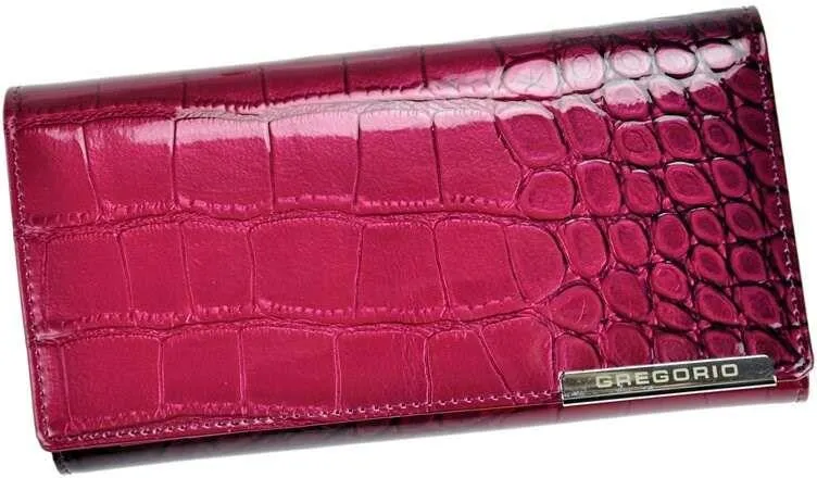 Lakovaná kožená peňaženka GREGORIO BC-102-berry