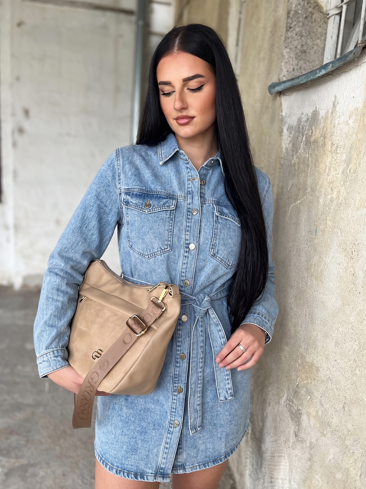 Hnedá crossbody kabelka GROSSO veľká a praktická