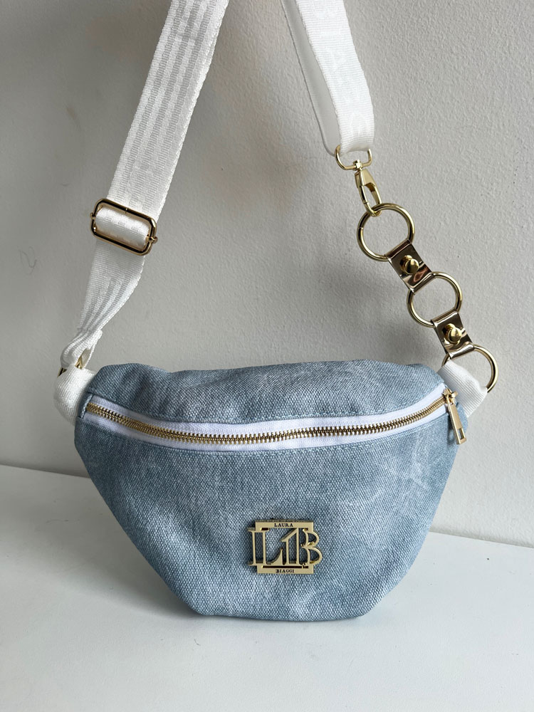 Svetlomodrá crossbody kapsička Laura Biaggi DX-KB82-light jeans