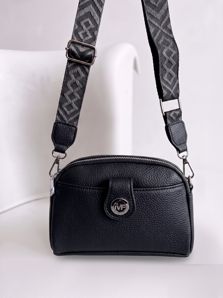 Mini crossbody kabelka s dvojitým vnútrom čierna