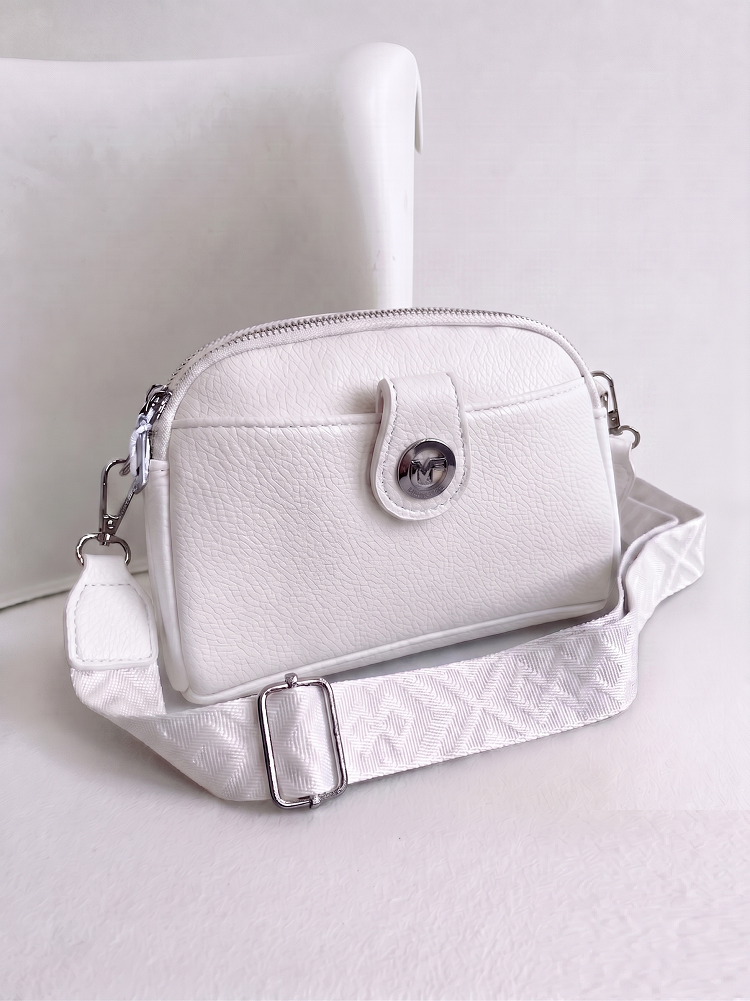 Mini crossbody kabelka s dvojitým vnútrom biela