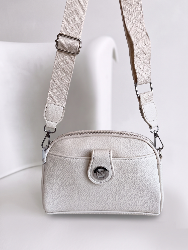 Mini crossbody kabelka s dvojitým vnútrom béžová