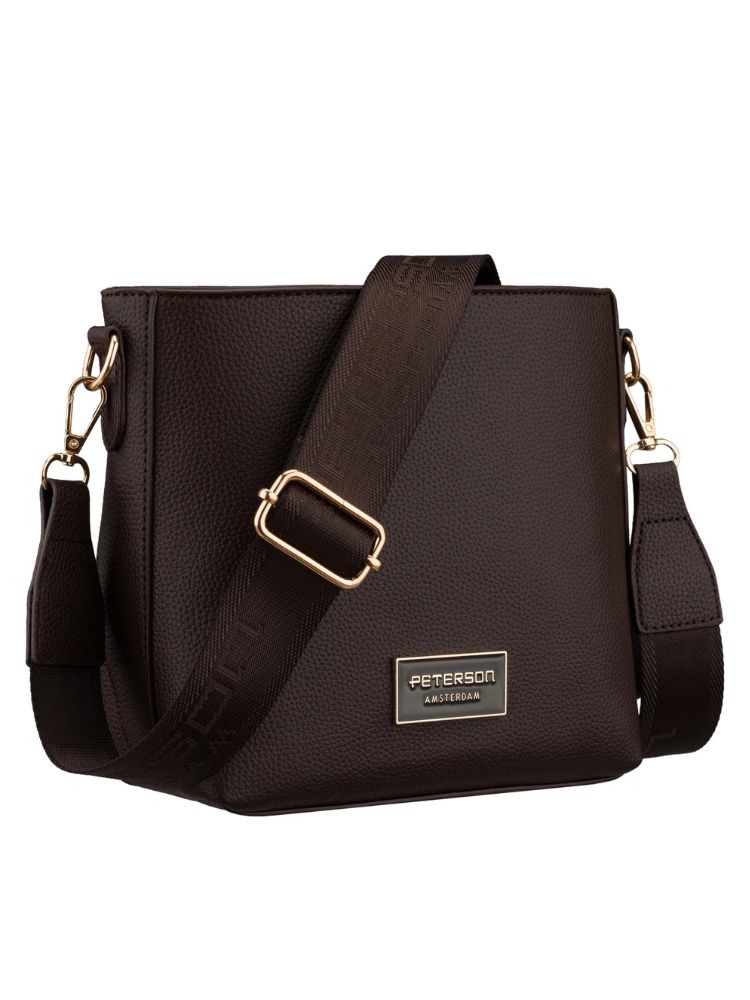 Čokoládová hnedá crossbody kabelka Peterson – praktická basic kabelka na každý deň
