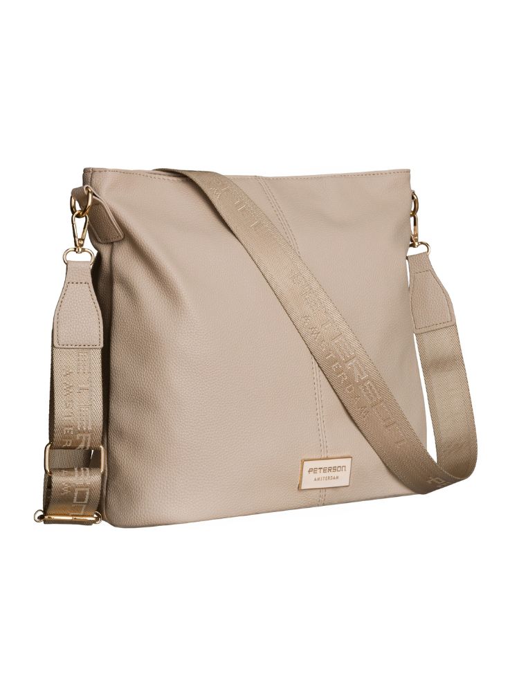 Veľká béžová crossbody Peterson s deleným vnútrom - elegantná a praktická