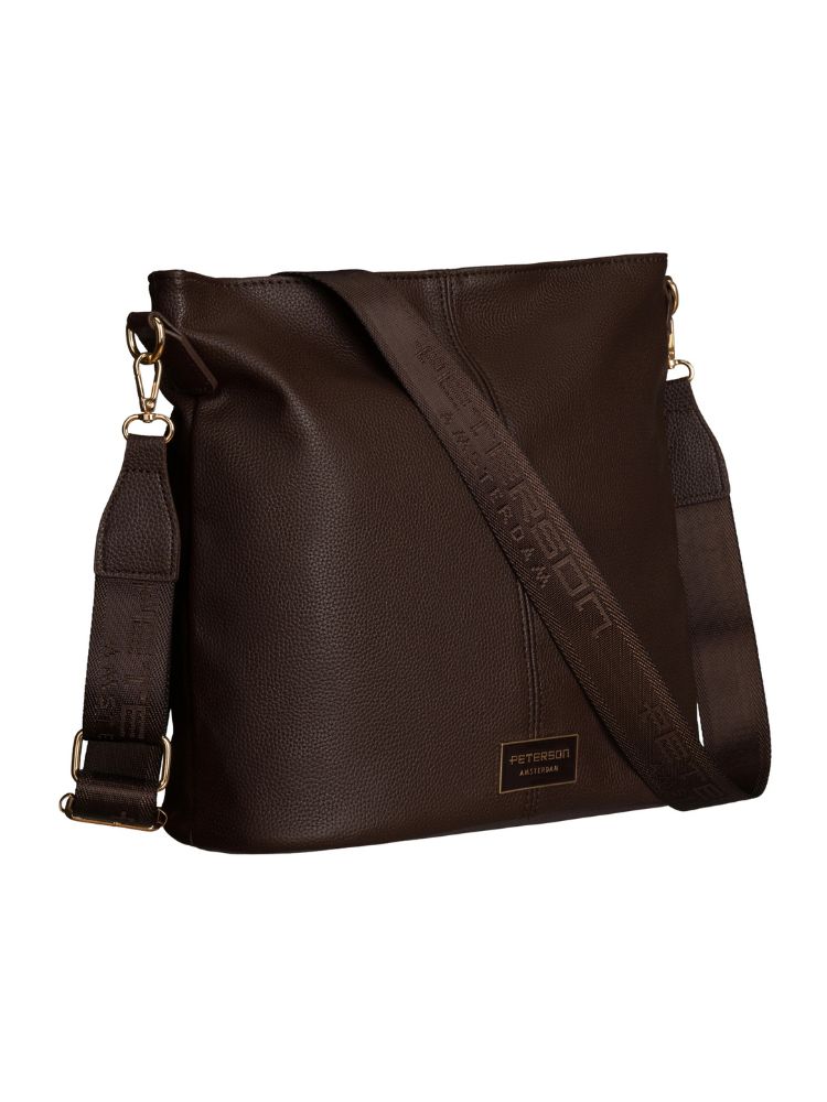 Veľká čokoládová crossbody s deleným vnútrom - elegantná a praktická