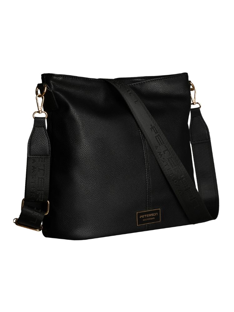 Veľká čierna crossbody Peterson s deleným vnútrom - elegantná a praktická