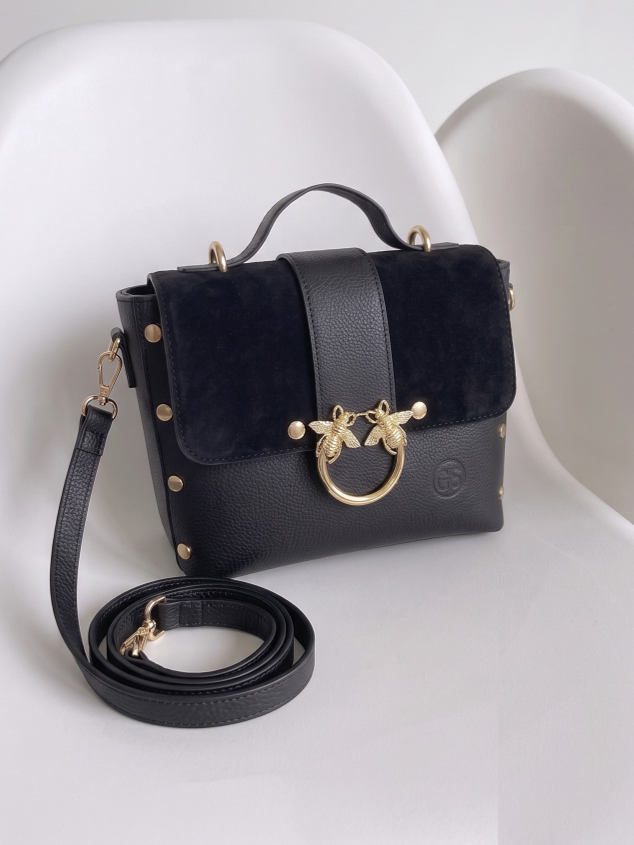 Čierna kabelka do ruky GROSSO - štýlová aj ako crossbody