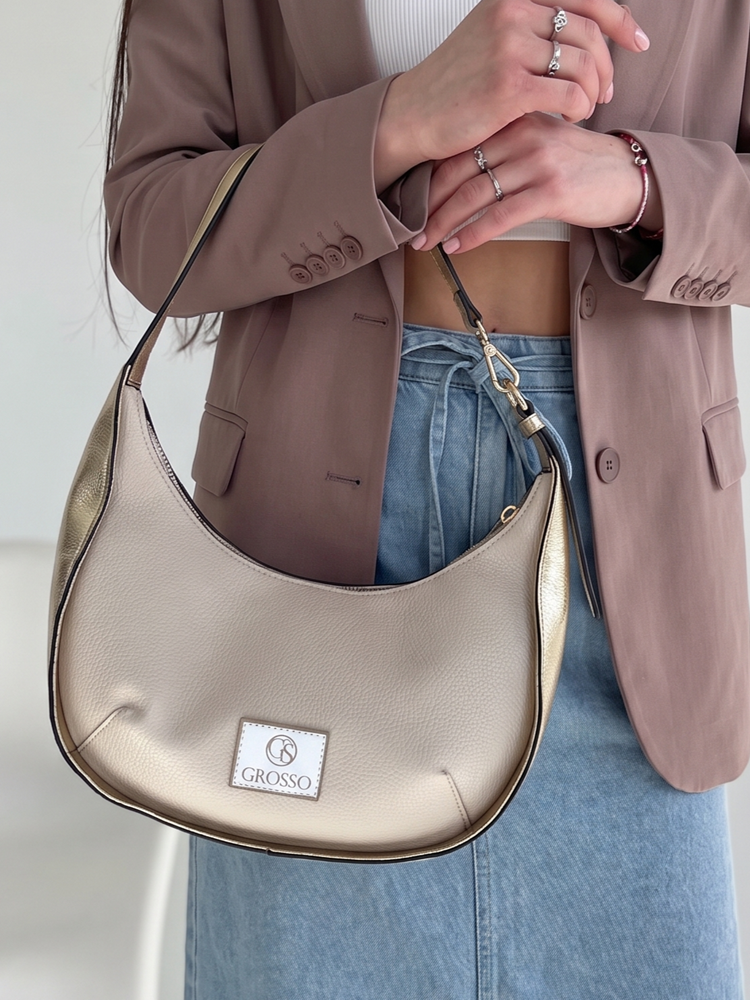 Béžová kabelka na rameno GS-3790-beige