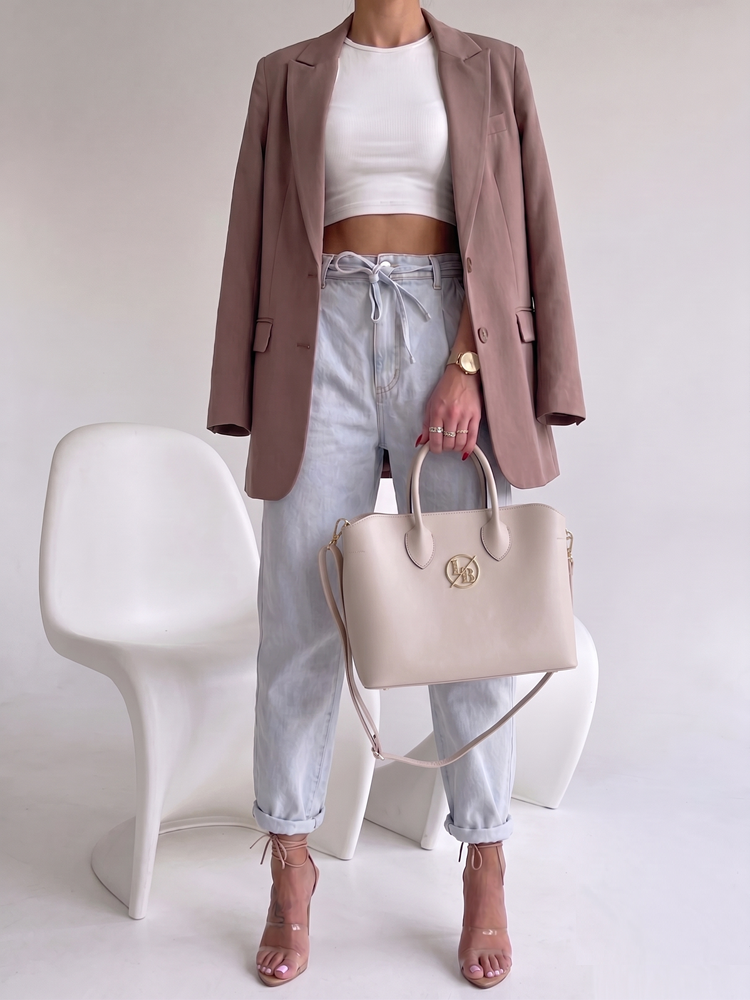 Béžová kabelka do ruky Laura Biaggi - elegantná 2v1