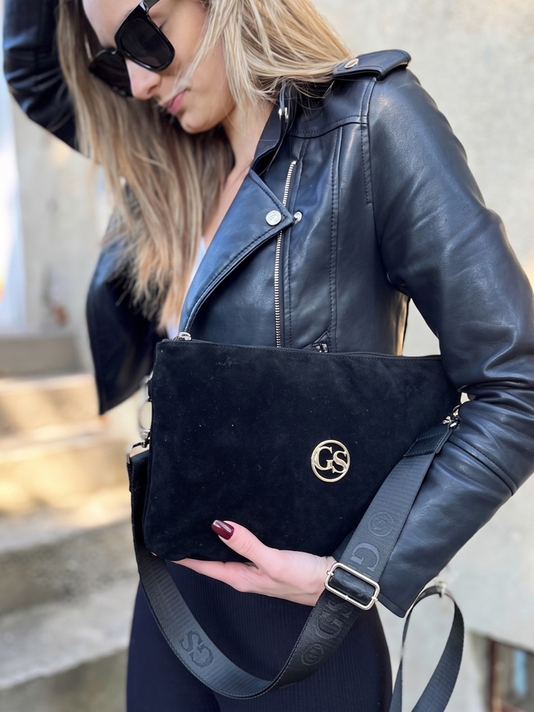 Dvojpriehradková crossbody kabelka GROSSO GS-3030-black