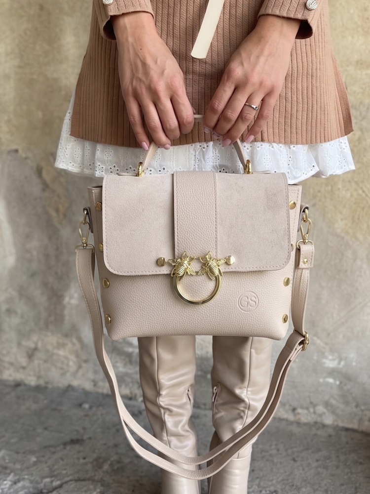 Béžová kabelka GROSSO GS-104-beige