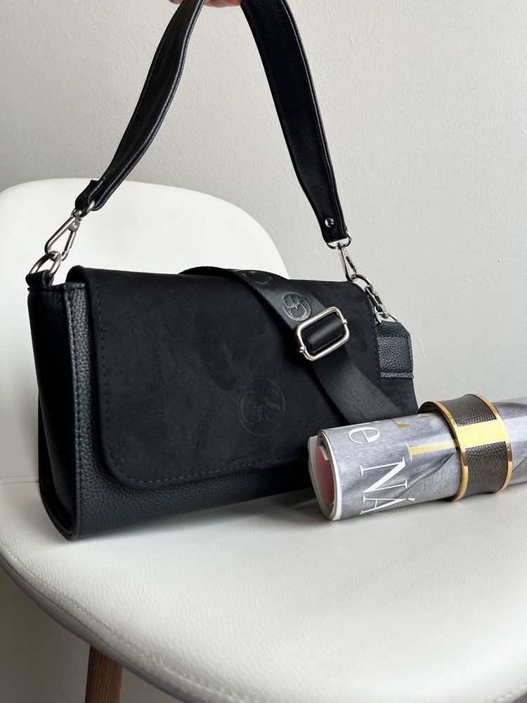 Čierna kabelka na rameno/crossbody GROSSO GS-3144-blackZAM
