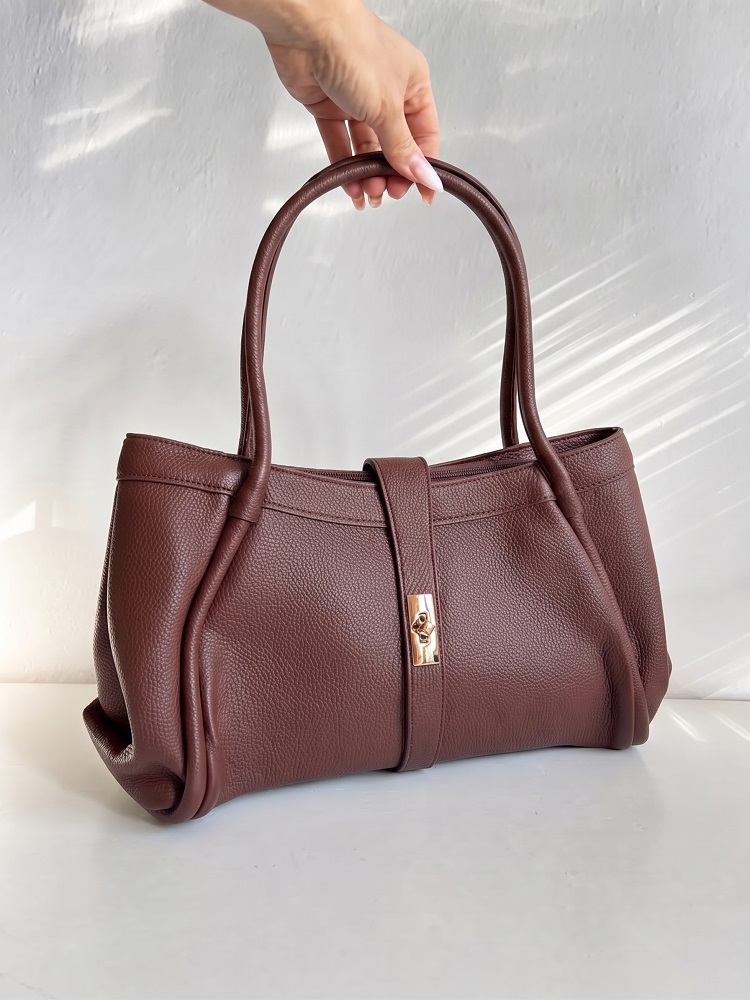 Dámska kabelka na rameno 2v1 s crossbody – hnedá