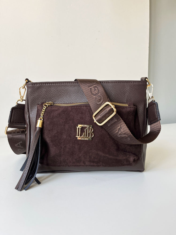 Čokoládová crossbody kabelka Laura Biaggi – praktická na každý deň