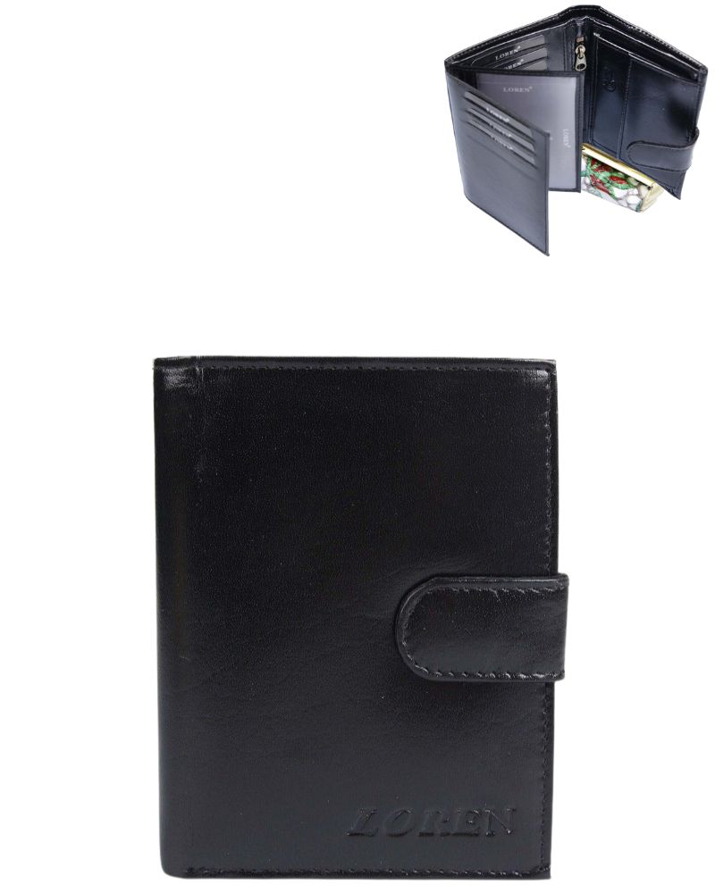 Pánska kožená peňaženka LOREN RM-03L-BCF/9684-black