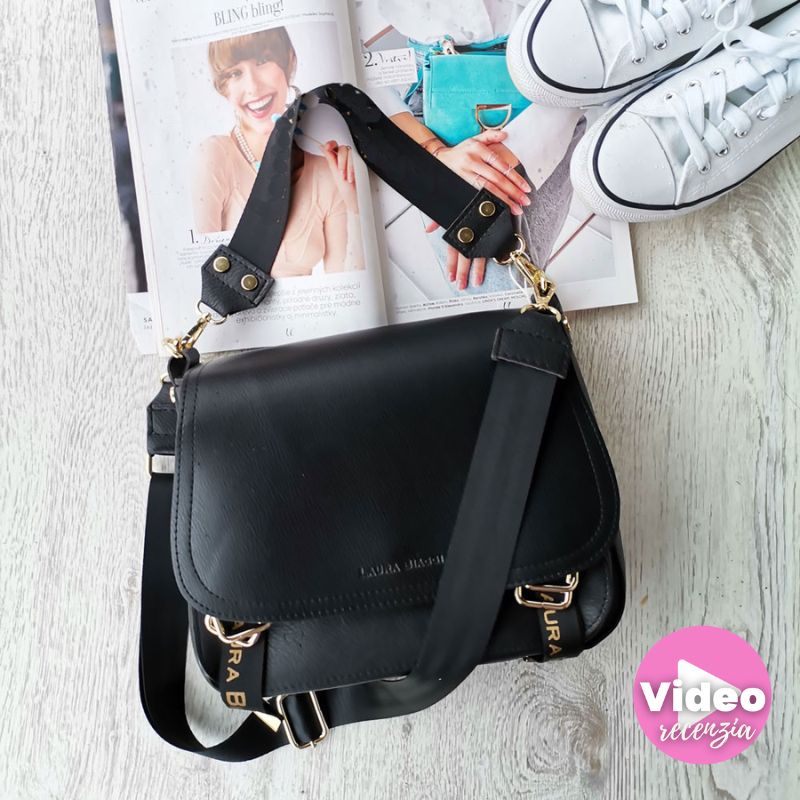 Čierna crossbody kabelka Laura Biaggi DX-F235-black ECO