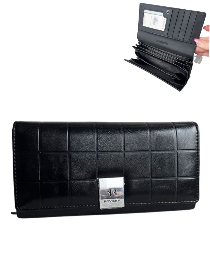 Dámska kožená peňaženka ROVICKY RPX-20A-3/7936-black