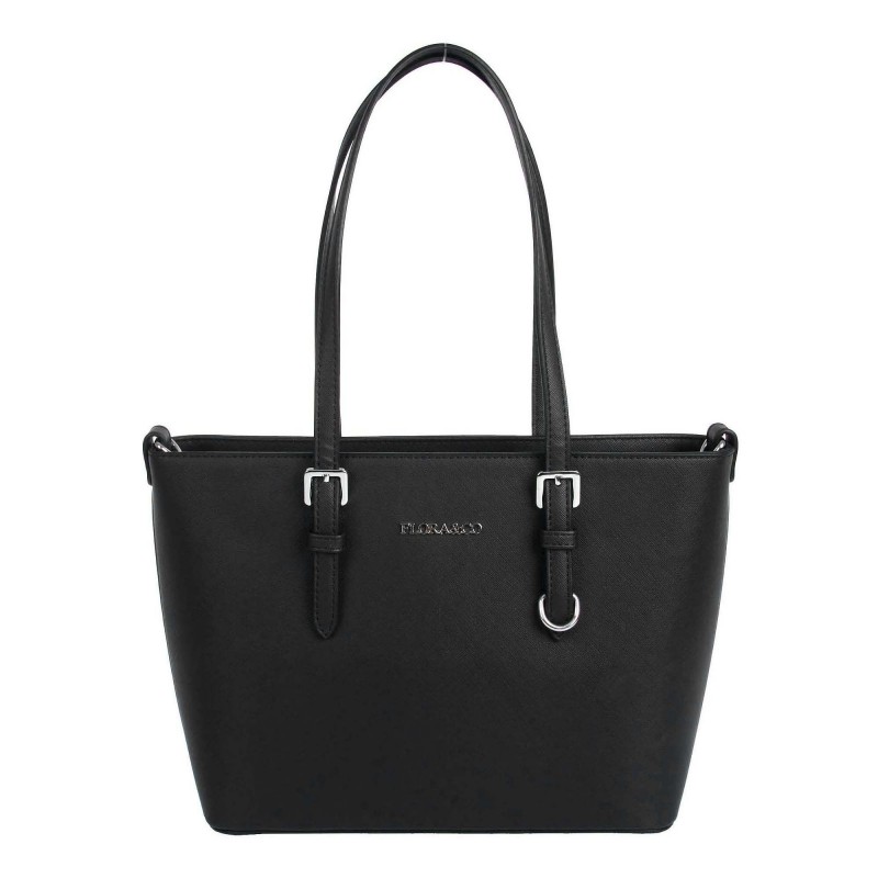 Čierna kabelka na rameno FLORA F9179-black