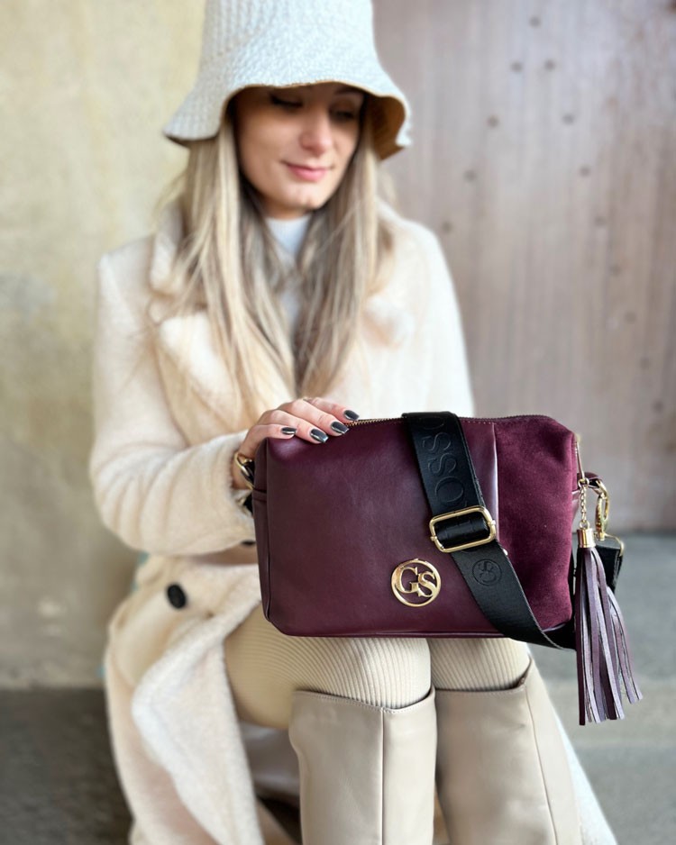 Bordová crossbody kabelka GROSSO GS-3171-bordo