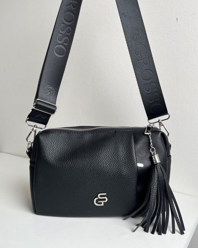 Čierna crossbody kabelka GROSSO - praktická na každý deň