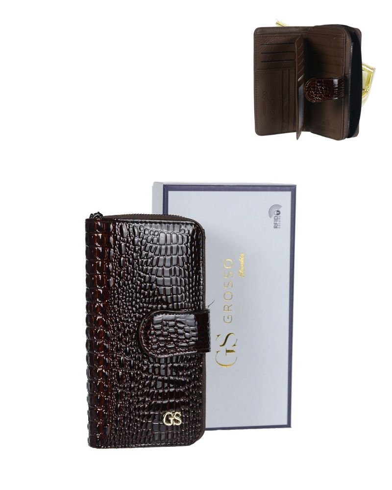 Dámska kožená peňaženka GROSSO GS-PX34-CRB-brown