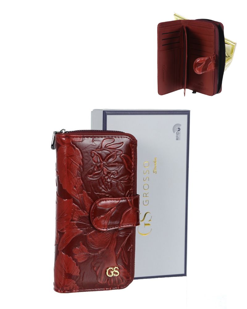 Dámska kožená peňaženka GROSSO GS-PX34-DSF-red