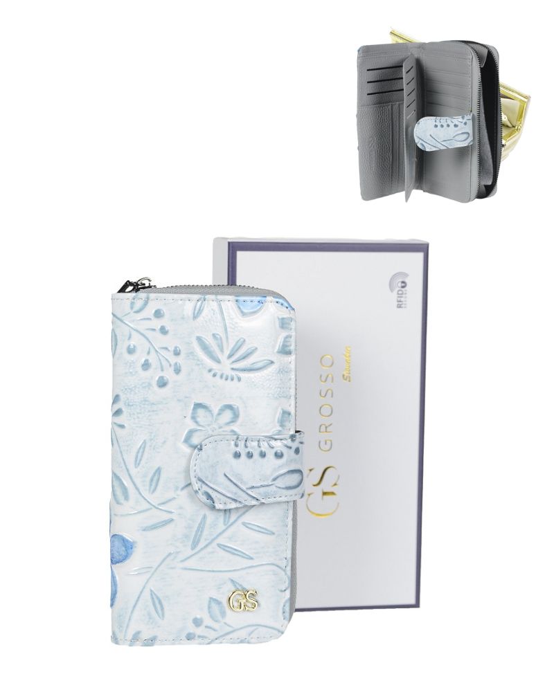 Dámska kožená peňaženka GROSSO GS-PX34-FL-purple