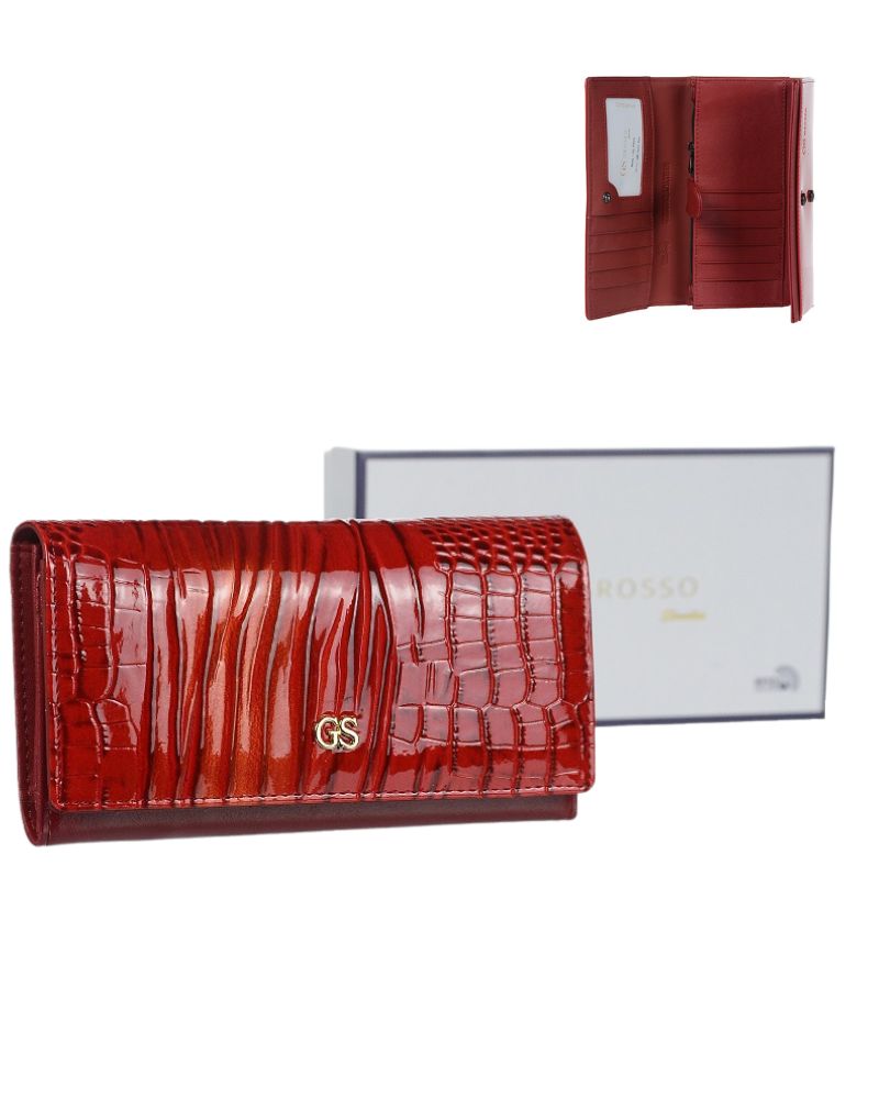 Dámska kožená peňaženka GROSSO GS-PN26-ZCL-red