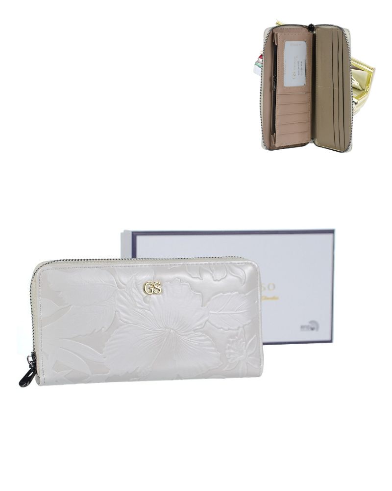 Dámska kožená peňaženka GROSSO GS-PX25-DSF-beige