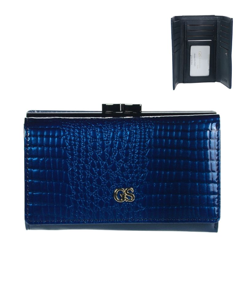 Menšia dámska kožená peňaženka GROSSO GS-PX23-RS-blue