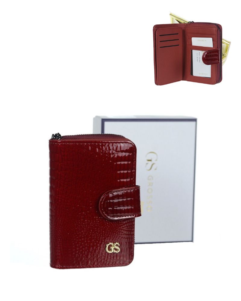 Malá dámska kožená peňaženka GROSSO GS-PN31-RS-red