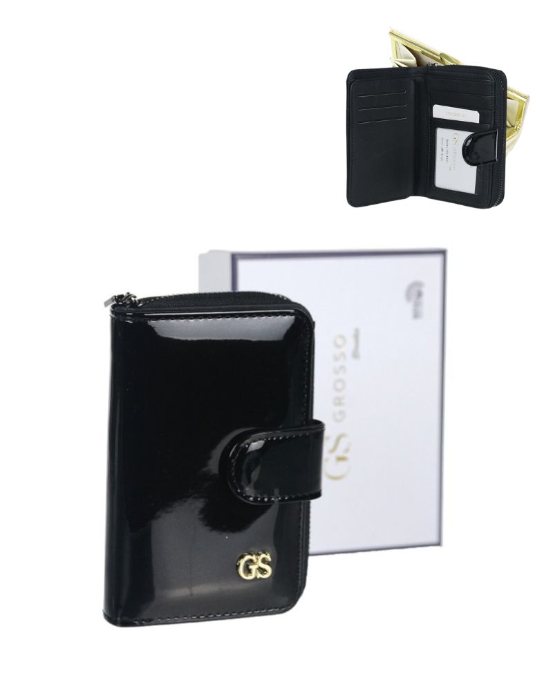 Malá dámska kožená peňaženka GROSSO GS-PX31-JMP-black