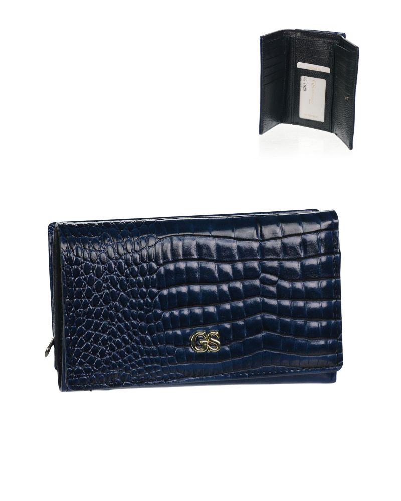 Menšia dámska kožená peňaženka GROSSO GS-PN29-JMS-blue