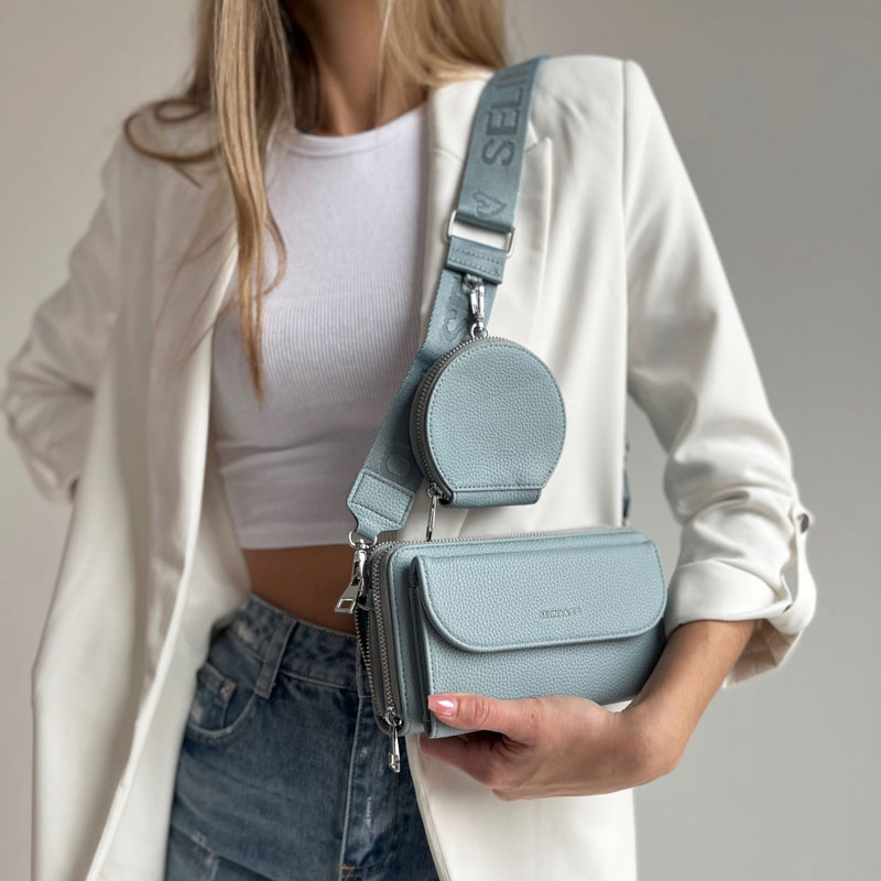 Modrá crossbody/peňaženka F-Y-90-4-blue