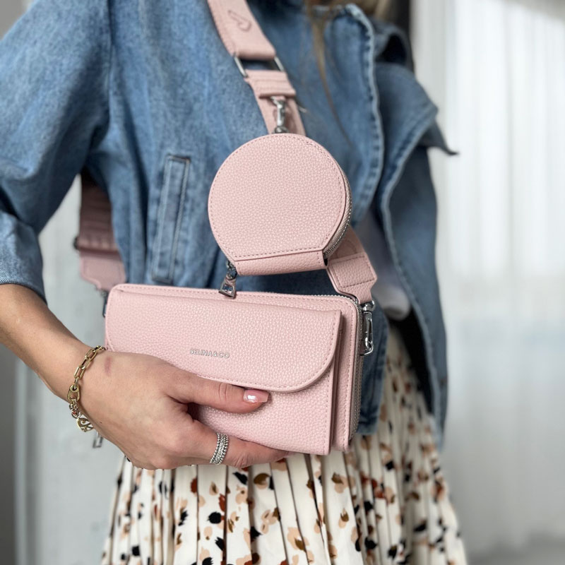 Ružová crossbody/peňaženka F-Y-90-4-pink