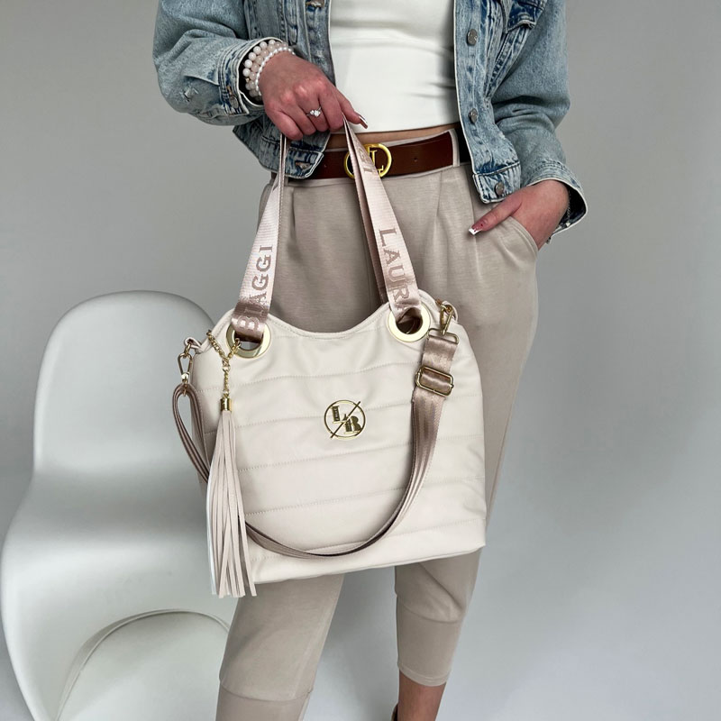 Béžová kabelka na rameno Laura Biaggi DX-KB-185-beige