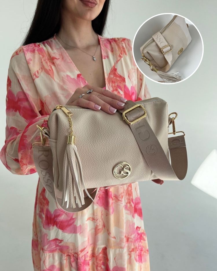 Béžová crossbody kabelka GROSSO GS-3171-beige