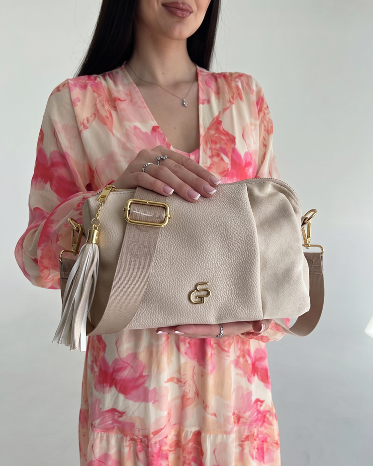 Béžová crossbody kabelka GROSSO - praktická na každý deň