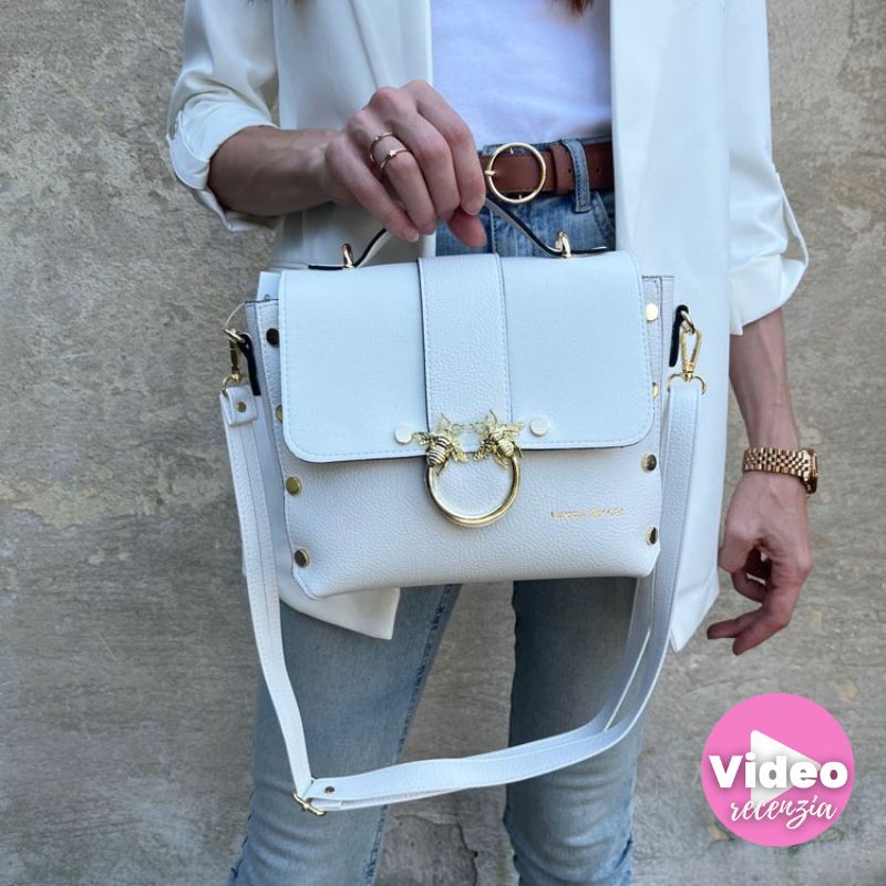 Elegantná biela crossbody Laura Biaggi – do ruky aj na rameno