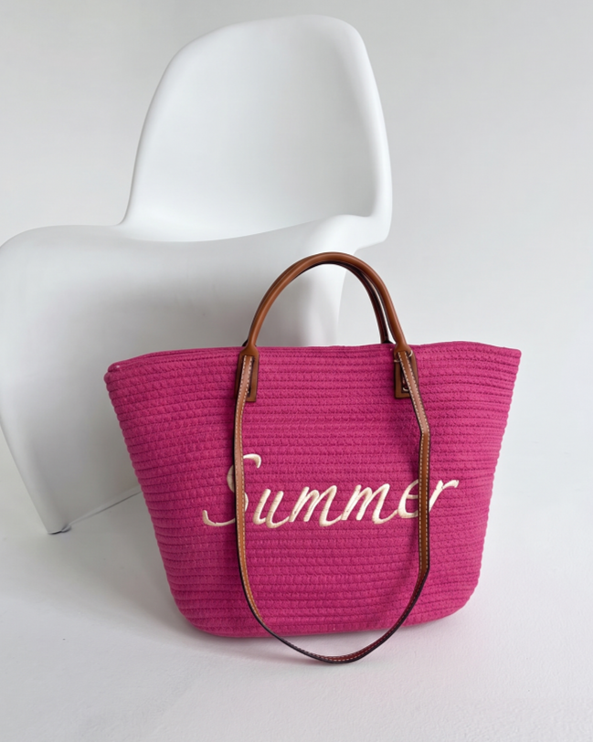 Výrazná letná shopper taška „Summer“ – fuksiová